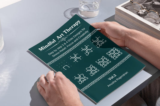 Mindful Art Therapy Vol. 2: Master 3 & 4 Dot Kolam Designs (Intermediate Edition)