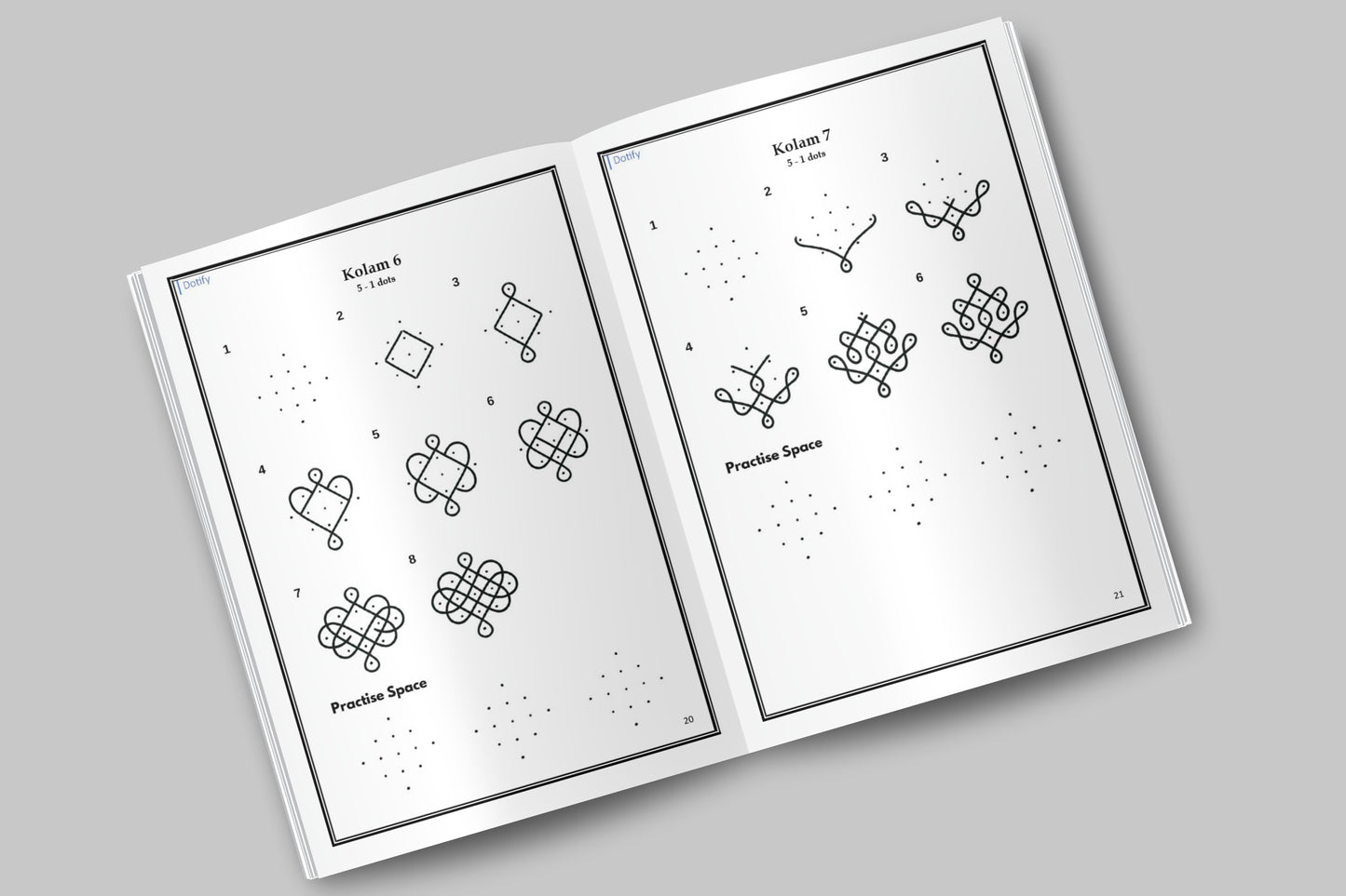 Mindful Art Therapy Vol. 4: Master Square & Diamond 5-Dot Kolams (Intermediate Edition)