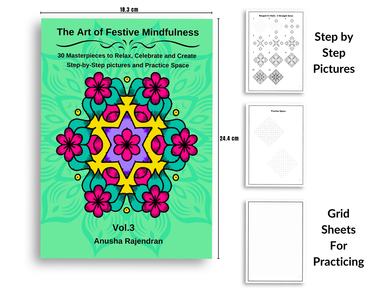 Dotify Creations Complete 15-Book Kolam & Rangoli Collection | Step-by-Step Sikku Kolam, Dotted Rangoli & Festive Rangoli Practice Books
