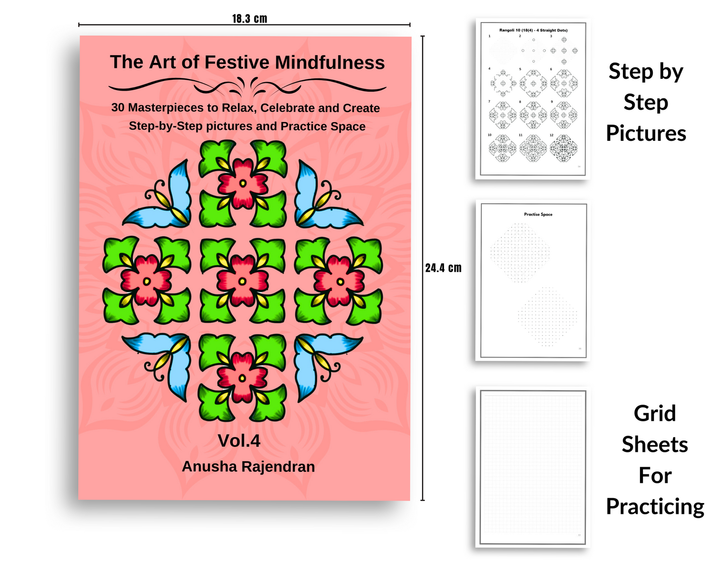 Dotify Creations Complete 15-Book Kolam & Rangoli Collection | Step-by-Step Sikku Kolam, Dotted Rangoli & Festive Rangoli Practice Books