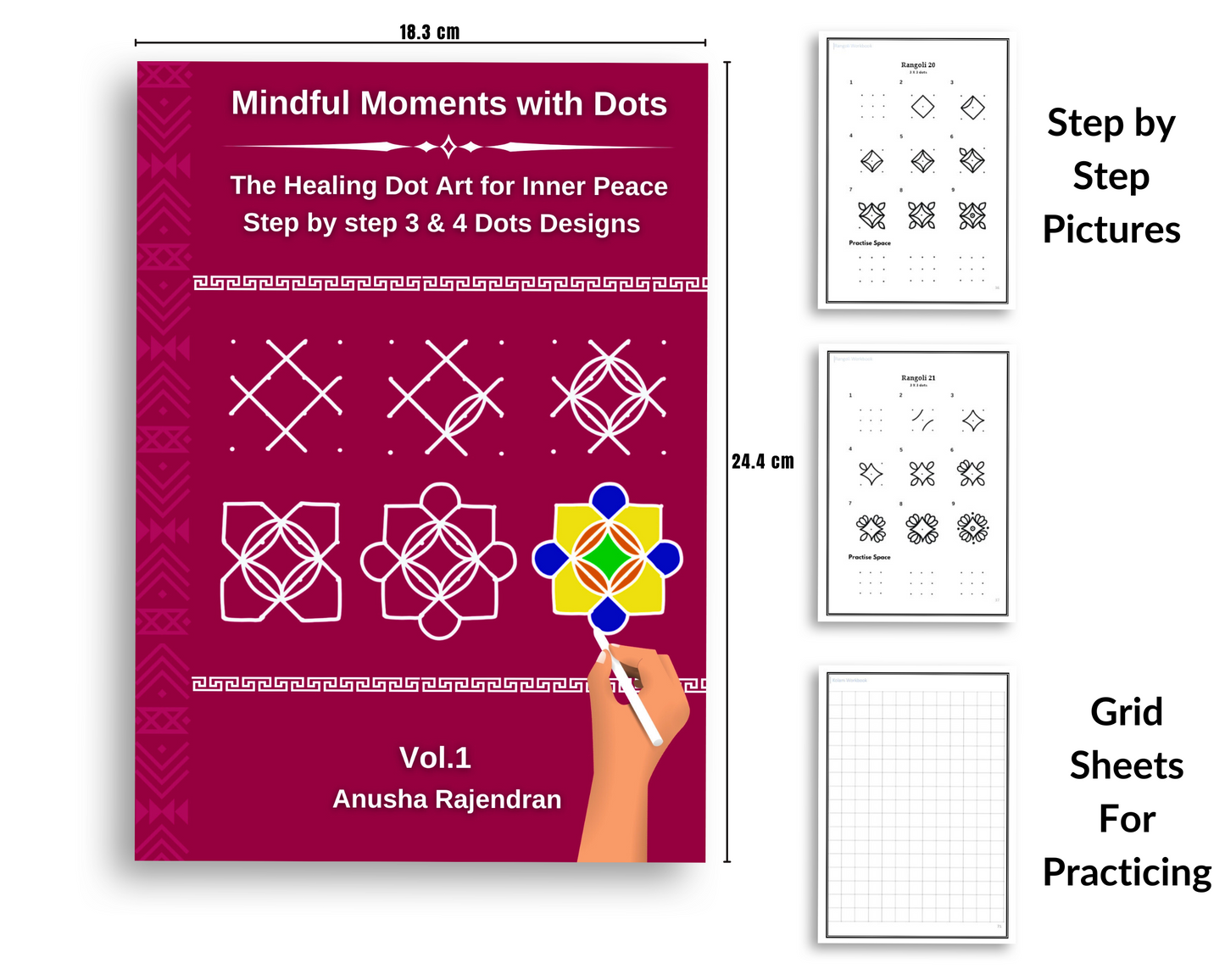 Dotify Creations Complete 15-Book Kolam & Rangoli Collection | Step-by-Step Sikku Kolam, Dotted Rangoli & Festive Rangoli Practice Books