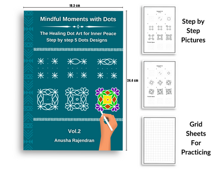 Dotify Creations Complete 15-Book Kolam & Rangoli Collection | Step-by-Step Sikku Kolam, Dotted Rangoli & Festive Rangoli Practice Books