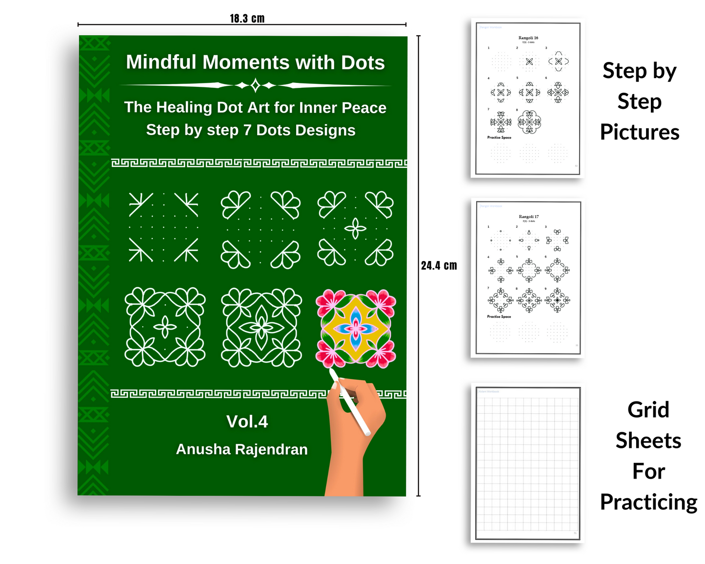 Dotify Creations Complete 15-Book Kolam & Rangoli Collection | Step-by-Step Sikku Kolam, Dotted Rangoli & Festive Rangoli Practice Books
