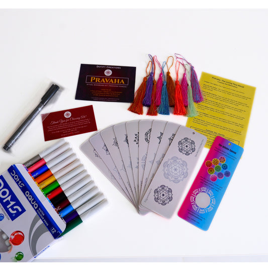 Pravaha – DIY Freehand Rangoli Bookmark Making Kit | Trace, Colour & Create