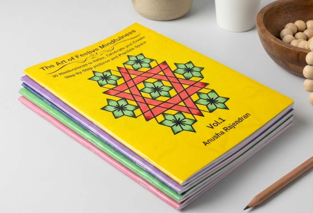 The Art of Festive Mindfulness Complete Set (Vol. 1-4): Master Grand 11-19 Dot Kolams