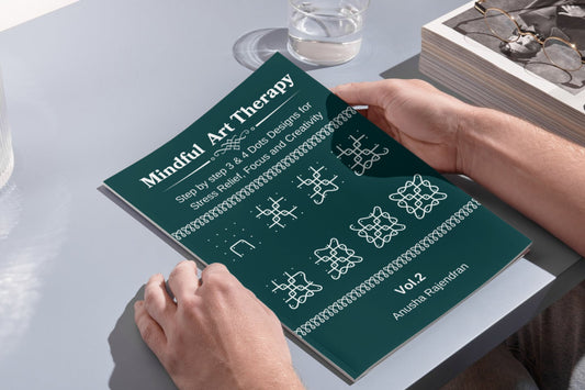 Mindful Art Therapy Vol. 2: Master 3 & 4 Dot Kolam Designs (Intermediate Edition)