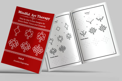 Mindful Art Therapy Vol. 4: Master Square & Diamond 5-Dot Kolams (Intermediate Edition)