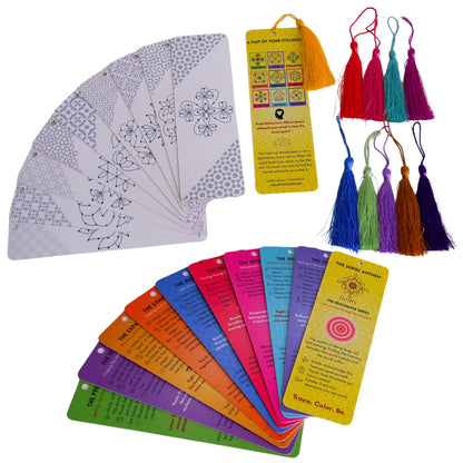 Samatva – DIY Dotted Rangoli Bookmark Making Kit | Trace, Colour & Create