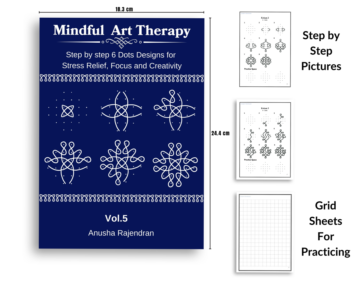 Dotify Creations Complete 15-Book Kolam & Rangoli Collection | Step-by-Step Sikku Kolam, Dotted Rangoli & Festive Rangoli Practice Books