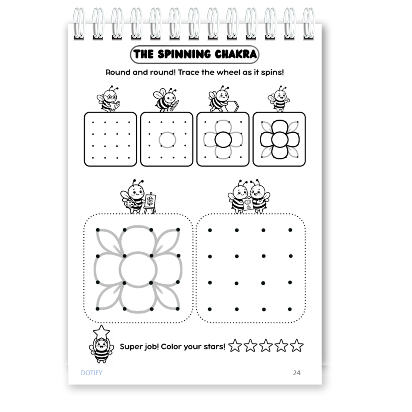 Little Dots of Joy Volume 1 | Bee-Themed Step-by-Step Kolam Learning Workbook for Kids | Trace, Draw, Practise & Colour