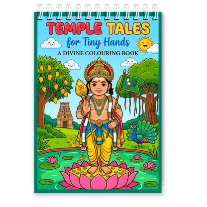 Temple Tales & Cosmic Wonders – Kids Colouring Book Combo | Indian Culture, ISRO & Space | A5 Wiro Bound