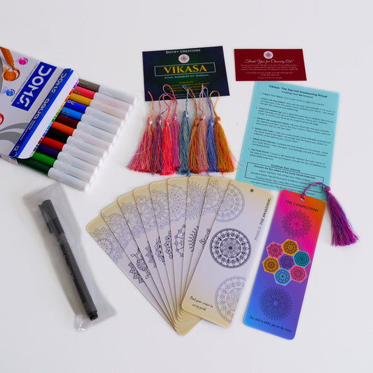 Mandala DIY trace and colour Bookmark Kit 