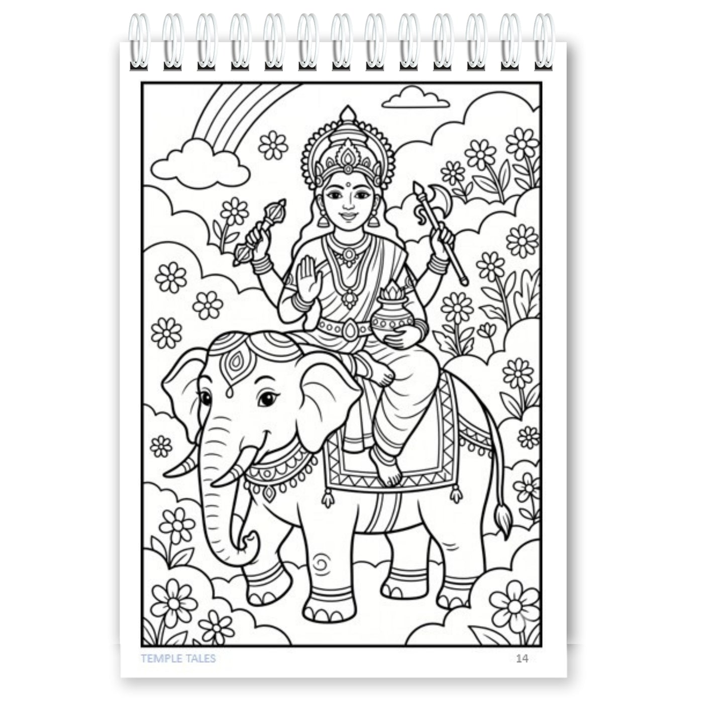Temple Tales & Cosmic Wonders – Kids Colouring Book Combo | Indian Culture, ISRO & Space | A5 Wiro Bound