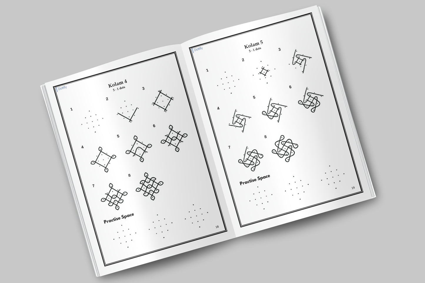 Mindful Art Therapy Vol. 4: Master Square & Diamond 5-Dot Kolams (Intermediate Edition)