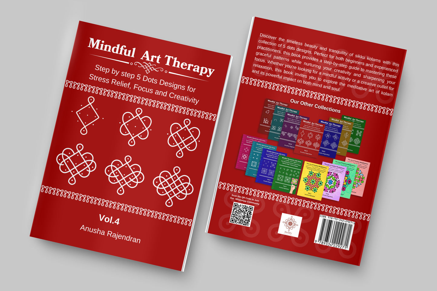 Mindful Art Therapy Vol. 4: Master Square & Diamond 5-Dot Kolams (Intermediate Edition)