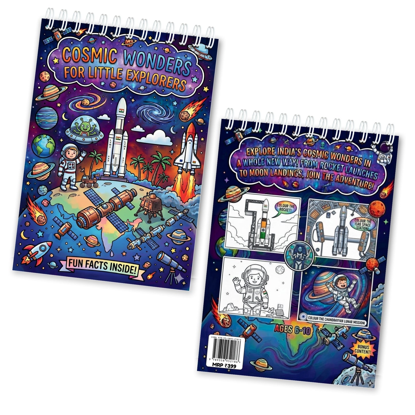 Cosmic Wonders – ISRO & Space Colouring Book for Kids with Fun Facts