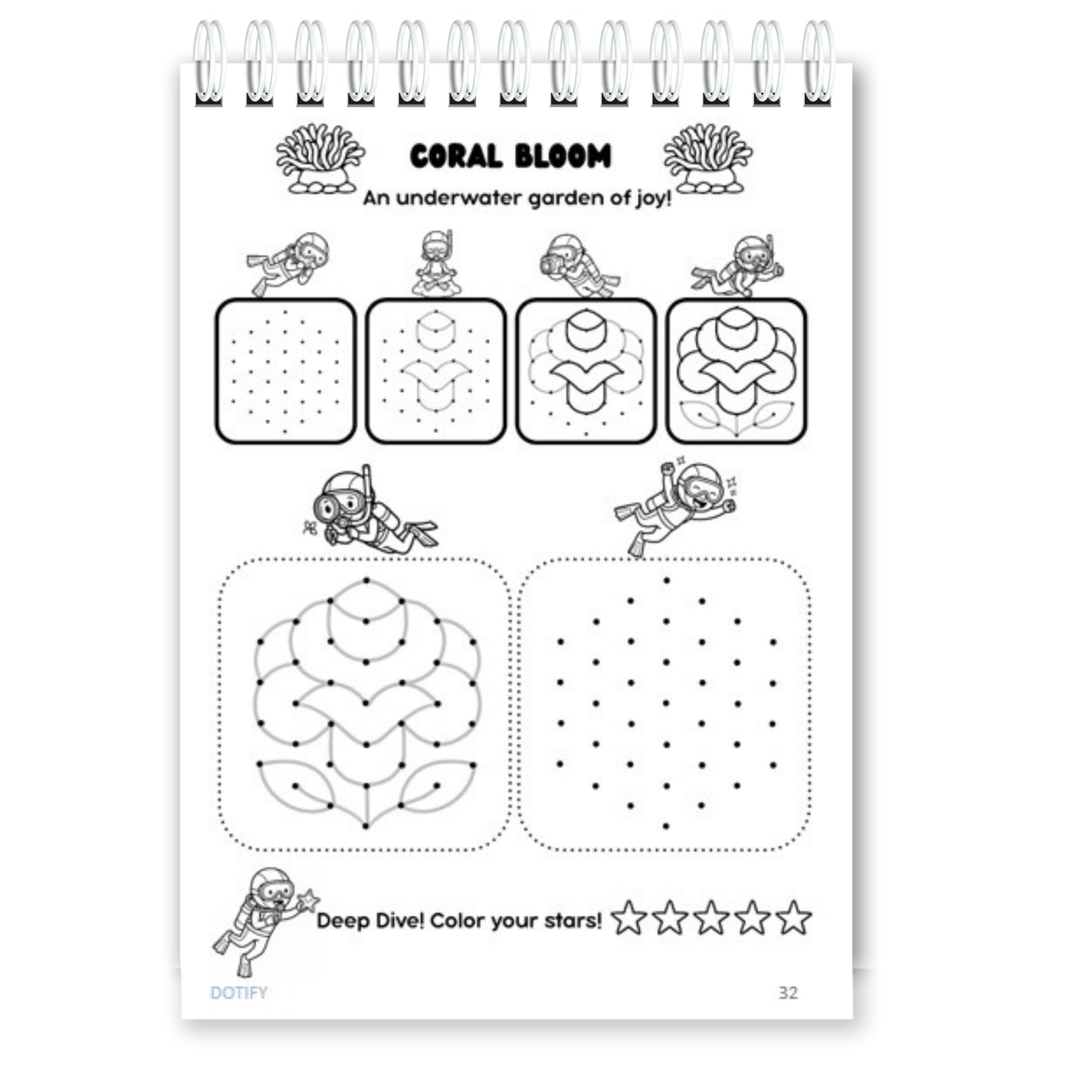 Little Dots of Joy Volume 2 | Ocean-Themed Step-by-Step Kolam Learning Workbook for Kids | Trace, Draw, Practise & Colour